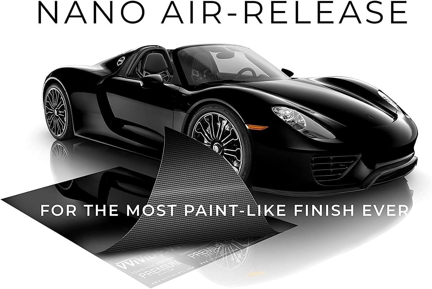 VViViD+ Ultra Gloss Premium Vinyl Car Wrap Film 6 FT x 5 FT, Gloss Piano Black