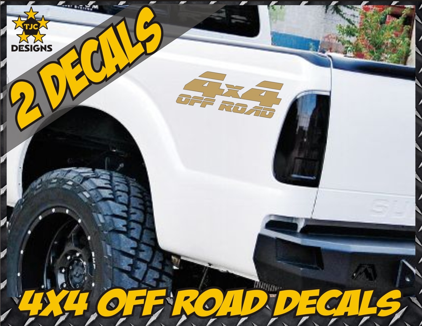 4×4 Off Road Truck Bed Decal Set METALLIC GOLD for Ford F-150 and Super Duty