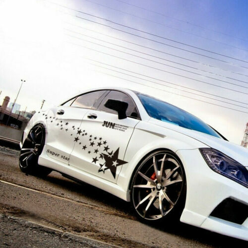 2pc Car Side Door Fender Skirt Star Stripes Racing Vinyl Decal Stickers Graphic
