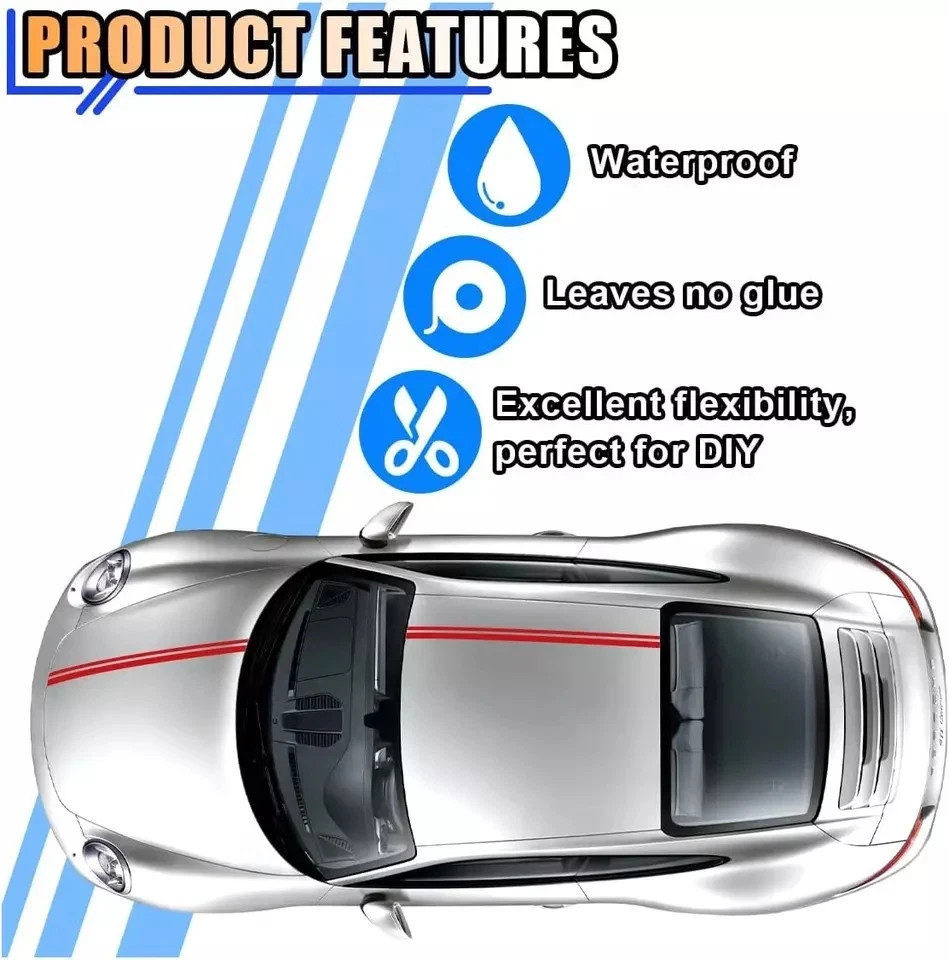 2X 32Feet Vinyl Pinstriping Pin Stripe Double Line Car Tape Decal Sticker 1/6″