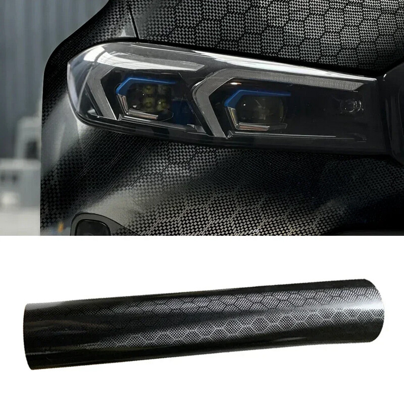 6D Honeycomb Carbon Fiber Sticker Diamond Forged Black Car Film Change Color
