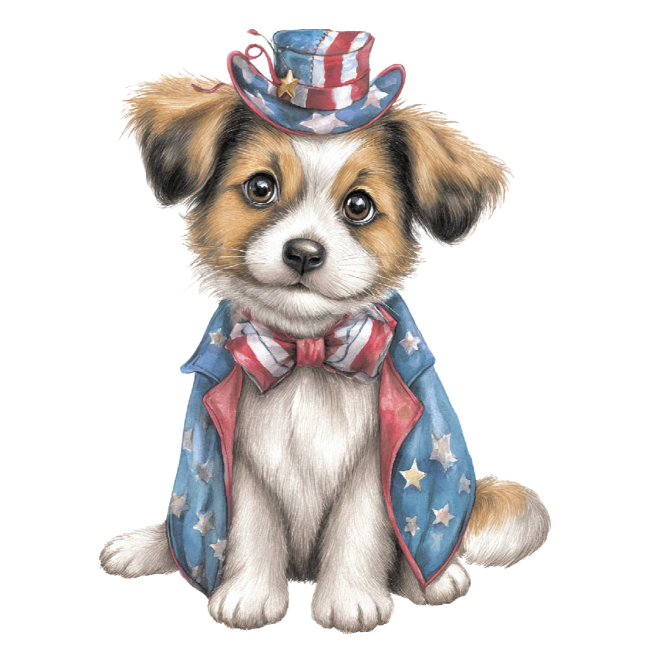 👀Cute Patriotic “DOG PUPPY 2″Vinyl Decal Sticker 2″-18” You Choose Size! 🎆