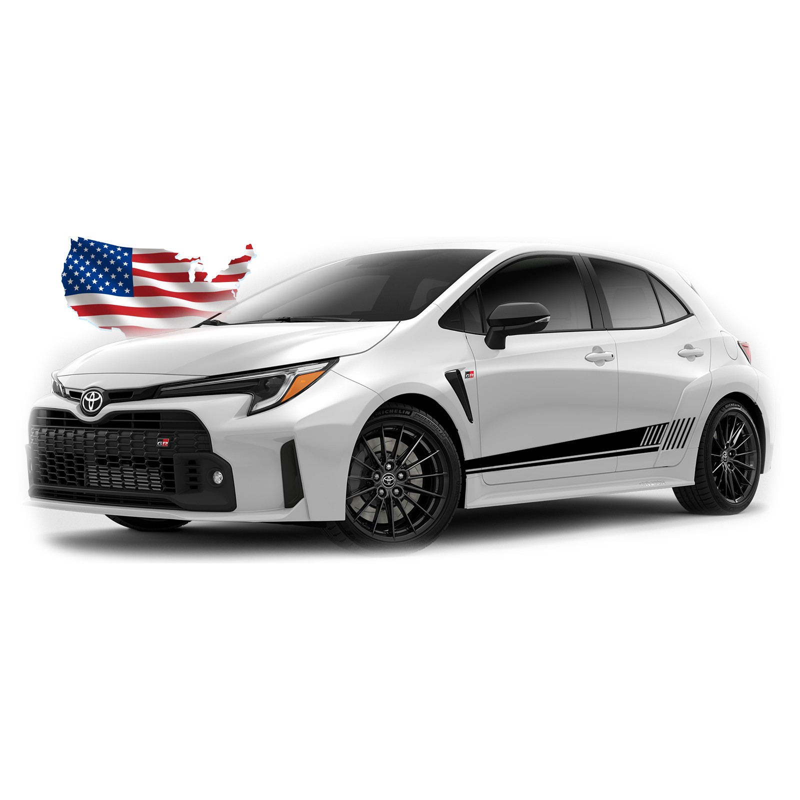 Side Stripes Vinyl Decal – Compatible with 2020-2026 Toyota Corolla GR and Base