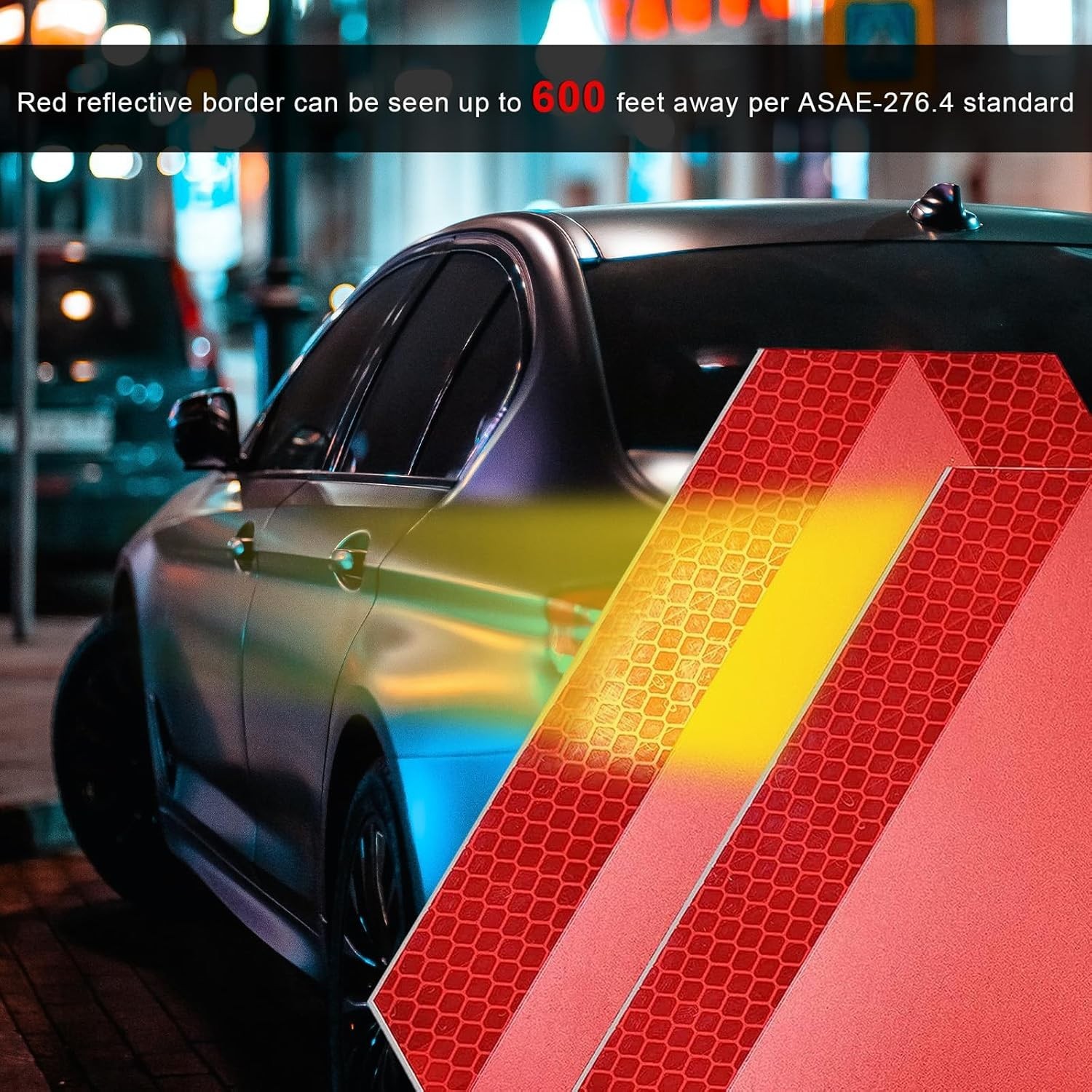 2 PCS , 7 x 8.1 Inch Diamond Grade Reflective Decals Car Triangle Safety Sign…