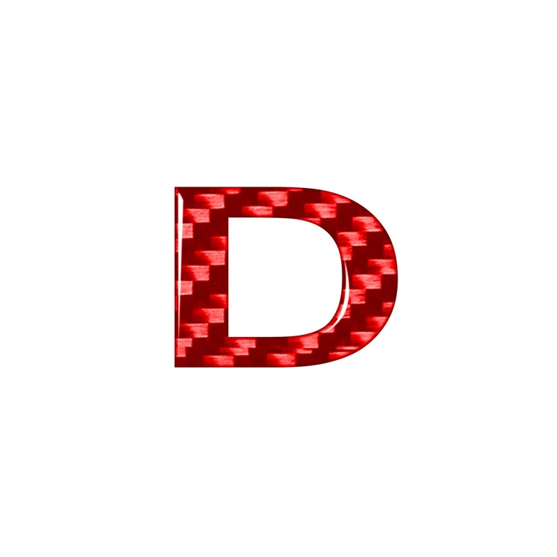 1pcs Red Real Carbon Fiber Car DIY Letter/Number Decals Sticker