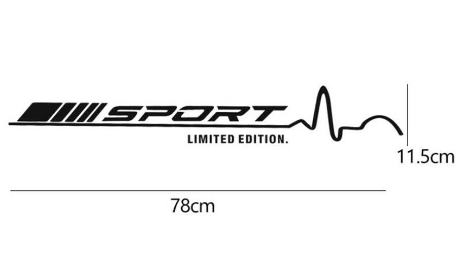 2pcs Car Truck Door Sport Black Vinyl Self-sticking Decal Sticker 78 x 11.5CM