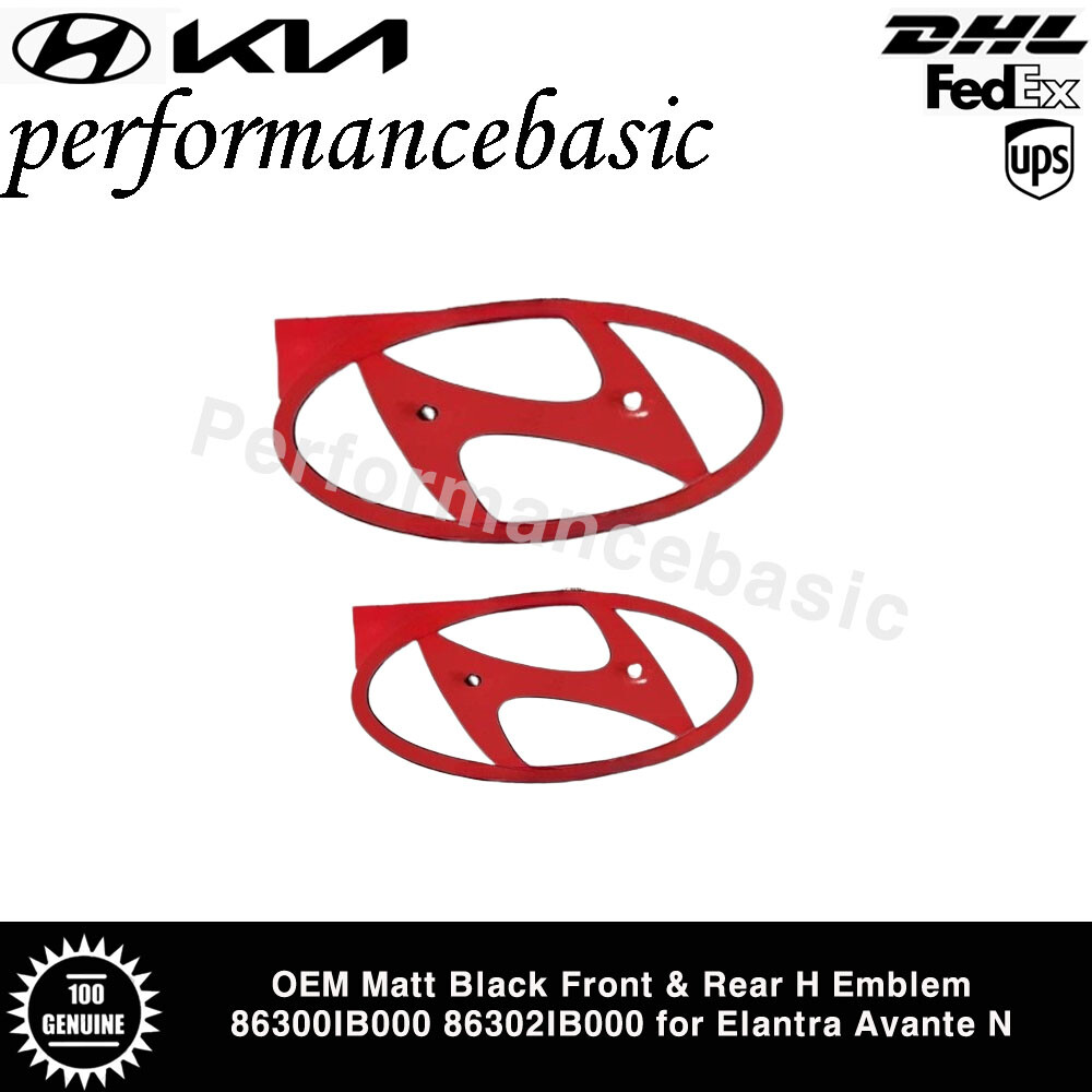OEM Matt Black Front & Rear H Emblem 86300IB000 86302IB000 for Elantra Avante N