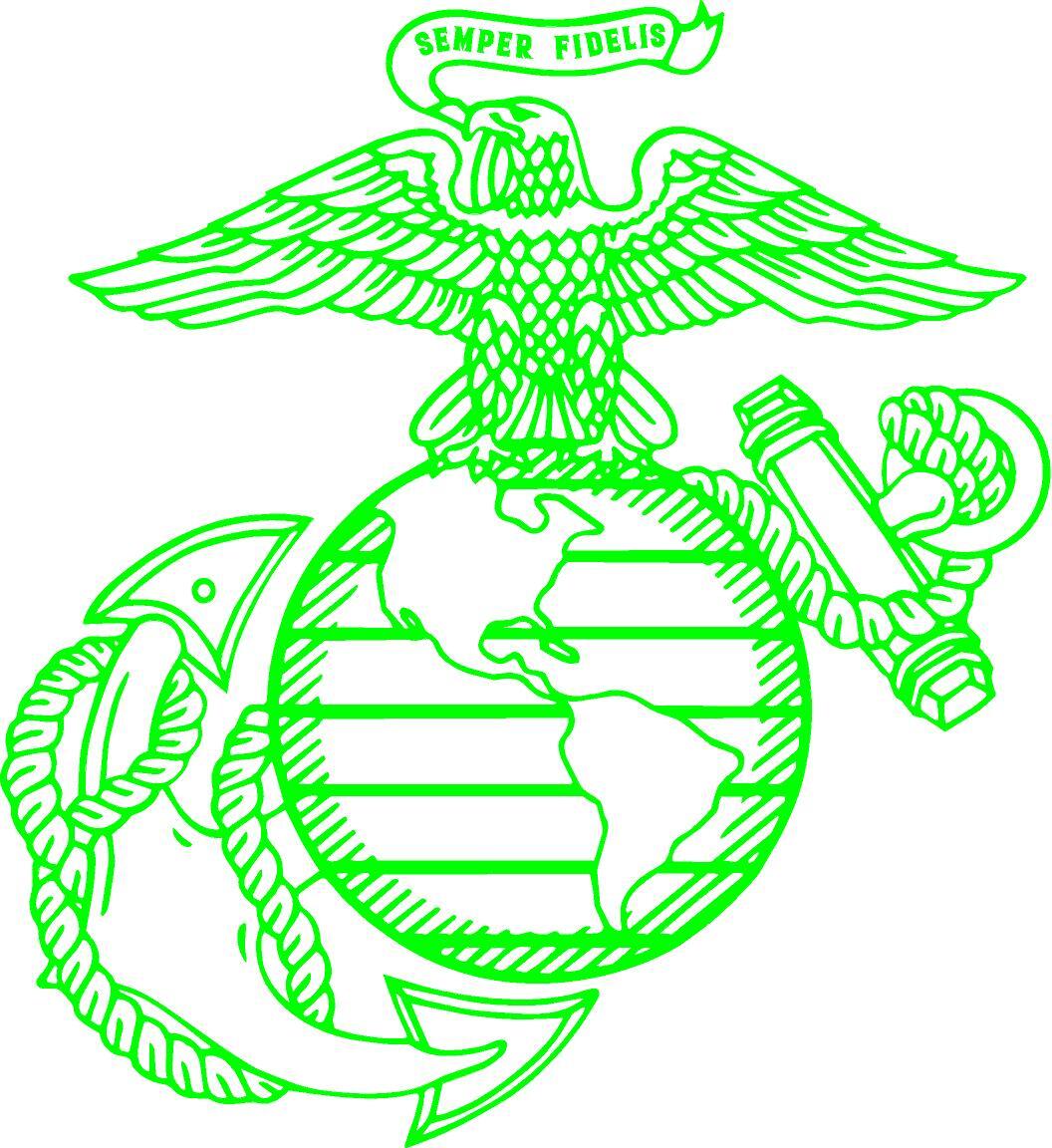Marine Corp Emblem USMC Marines Logo Vinyl Decal Multiple Colors and Sizes