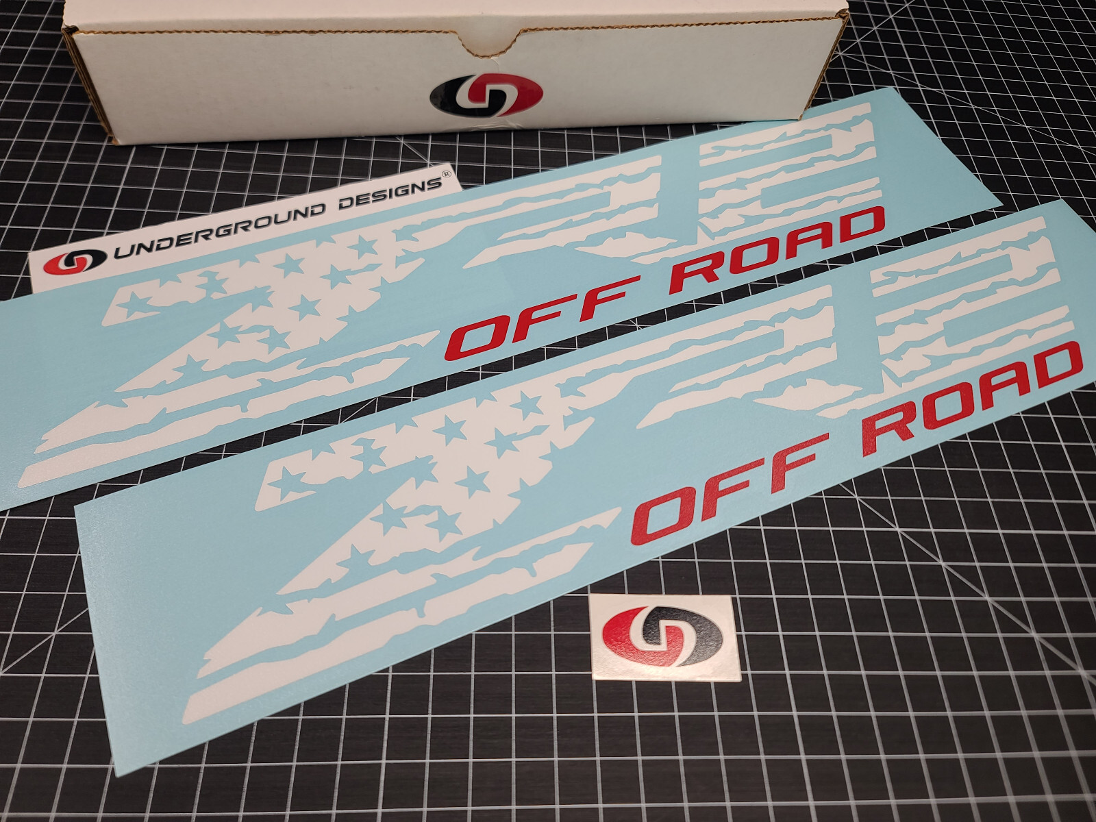 ZR2 Off Road Decals (2pk) American Flag Bedside Stickers Fits Silverado Colorado