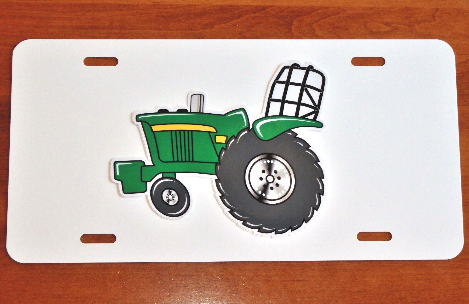 JD John Deere Original artwork PULLER Tractor LICENSE PLATE on BLACK or WHITE Al