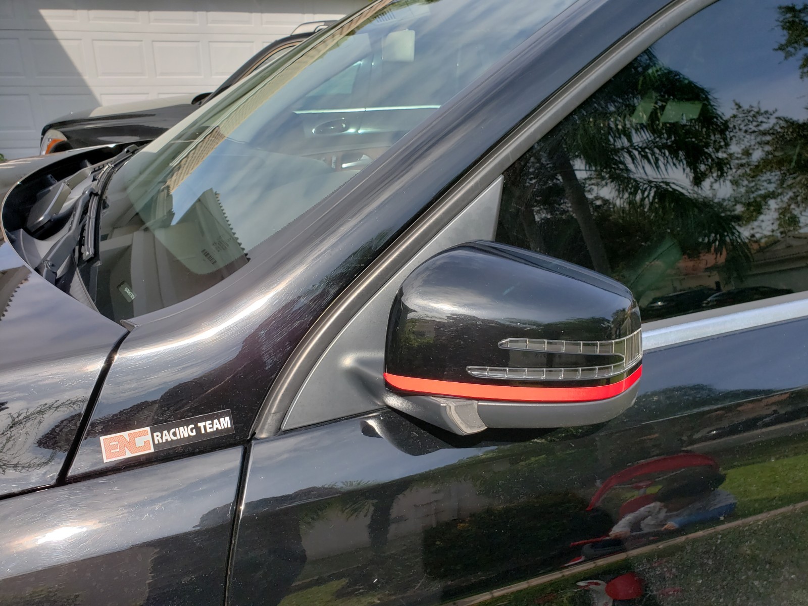 “AMG F1 STYLE” 2X REFLECTIVE EXTERIOR AUTOMOTIVE MIRROR VINYL STRIPS VON-ENG