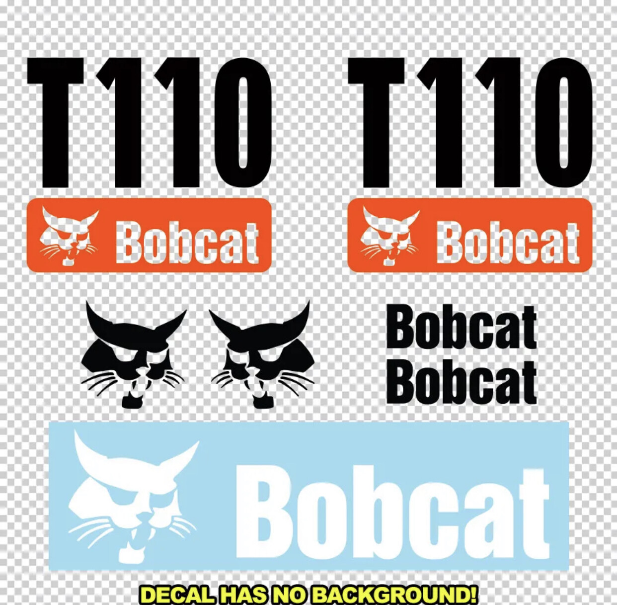 Bobcat T110 Turbo Skid Steer Set Vinyl Decal Sticker – Aftermarket