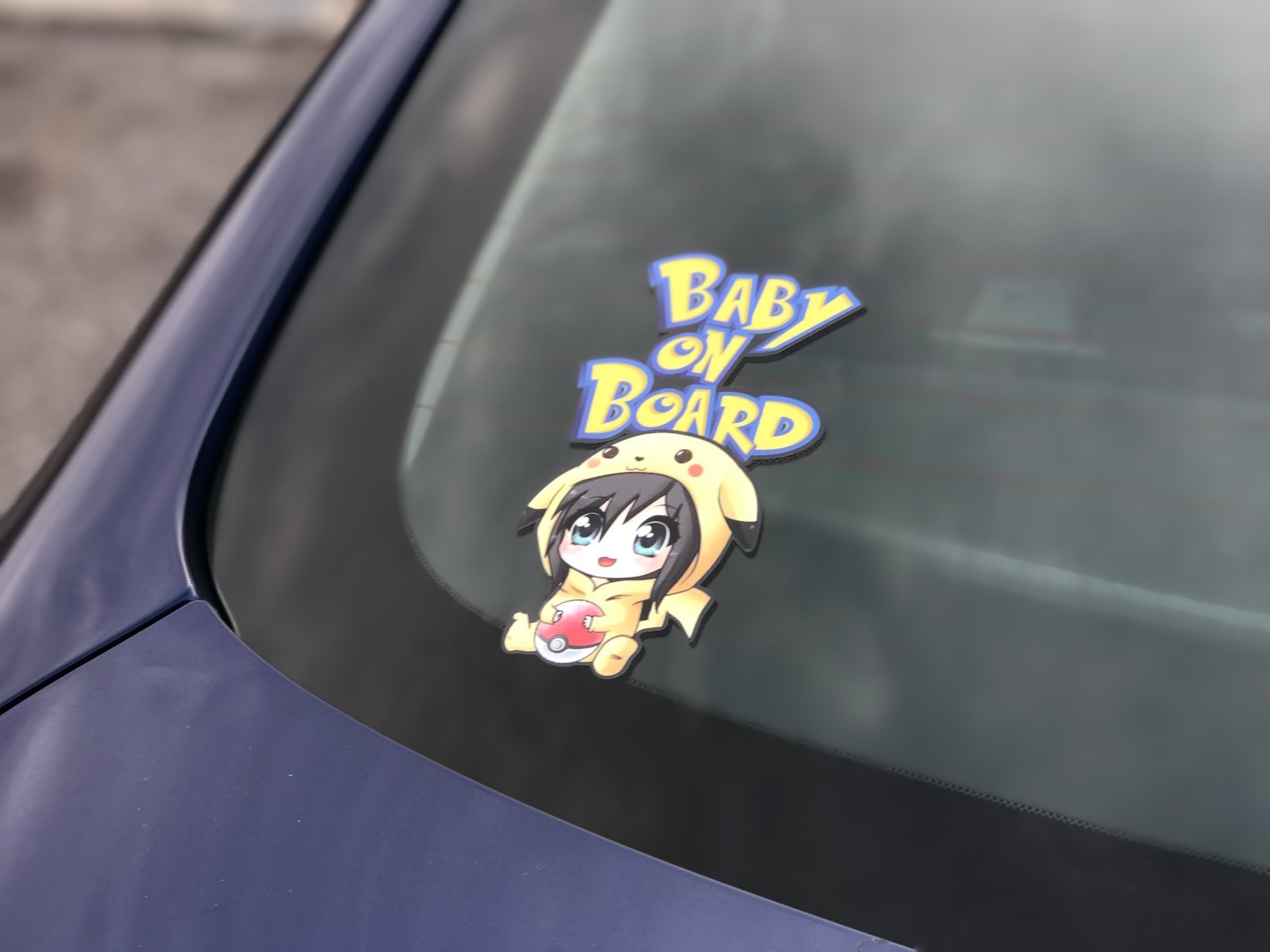 Pikachu Baby Girl Baby On Board Sticker Decal Pikachu Girl With Pokeball Pokemon