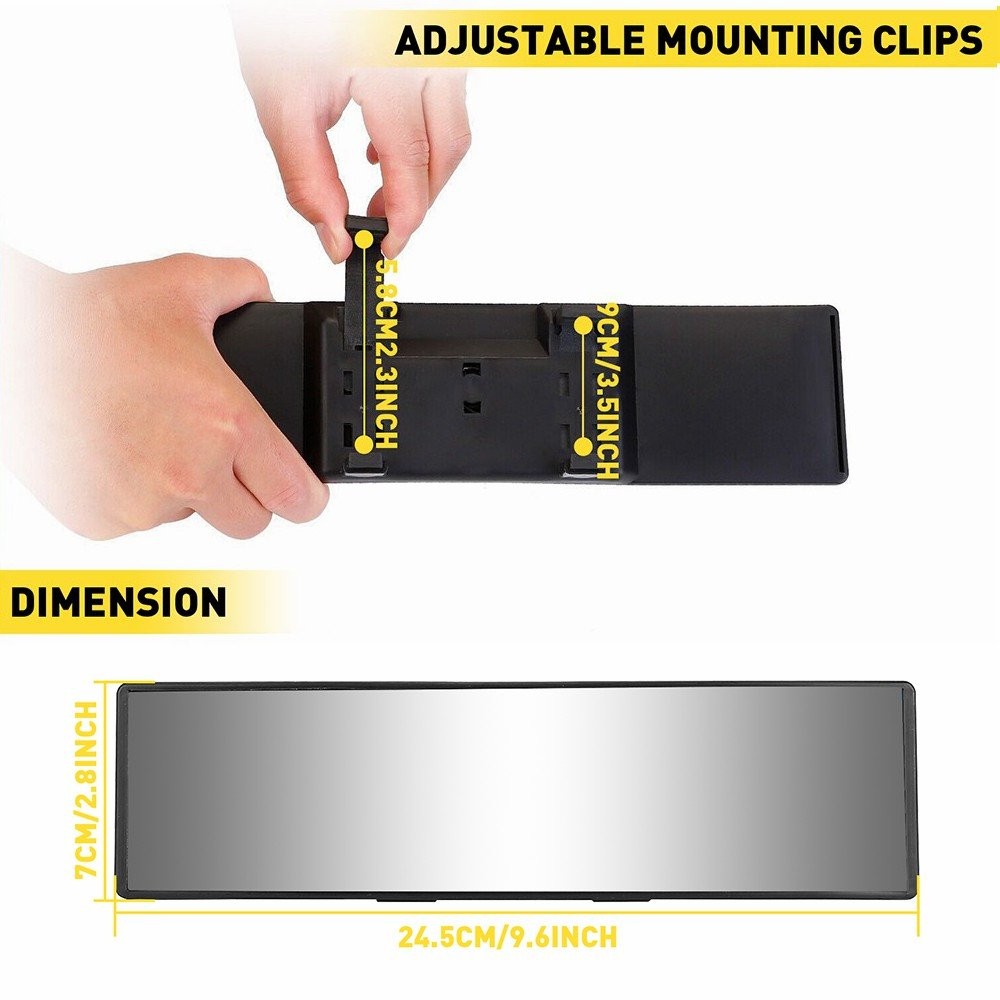 1/2Set Universal Interior 240MM Car Rear View Wide Angle Convex Clear Rearview M