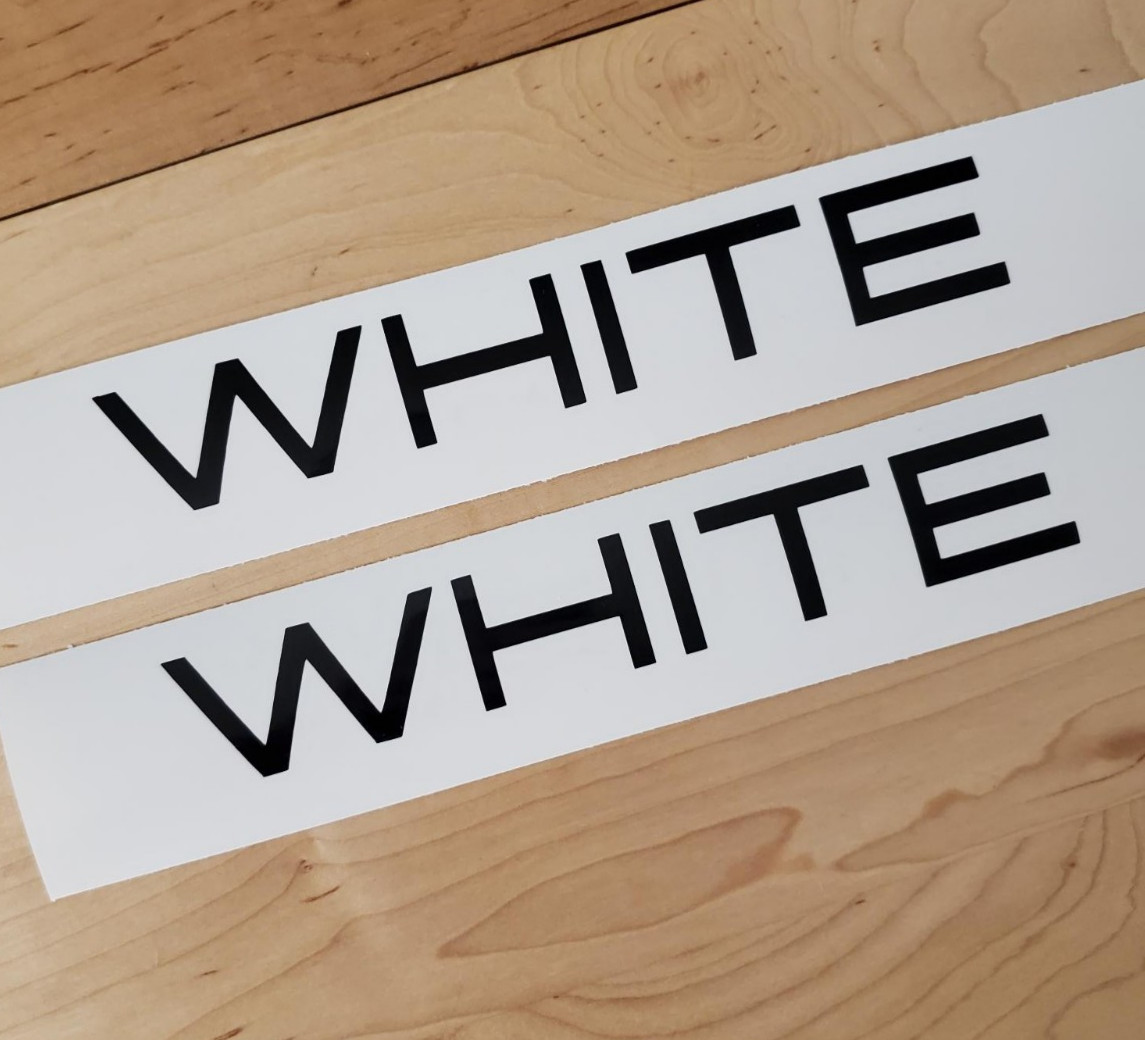 WHITE FORKLIFT tractor Decals Stickers Gloss BLACK (2) 8″FAST USA