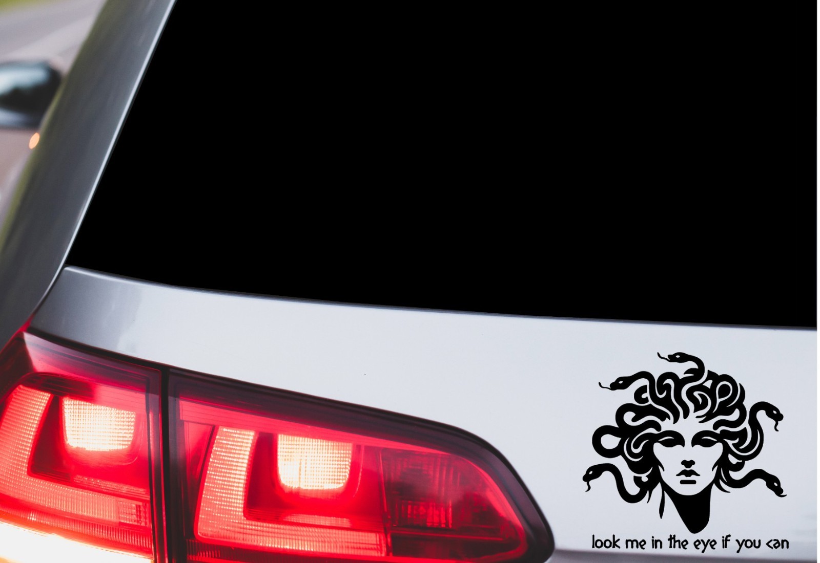 Medusa Car Decal, Oracal Vinyl Sticker Look me on the eye if you can
