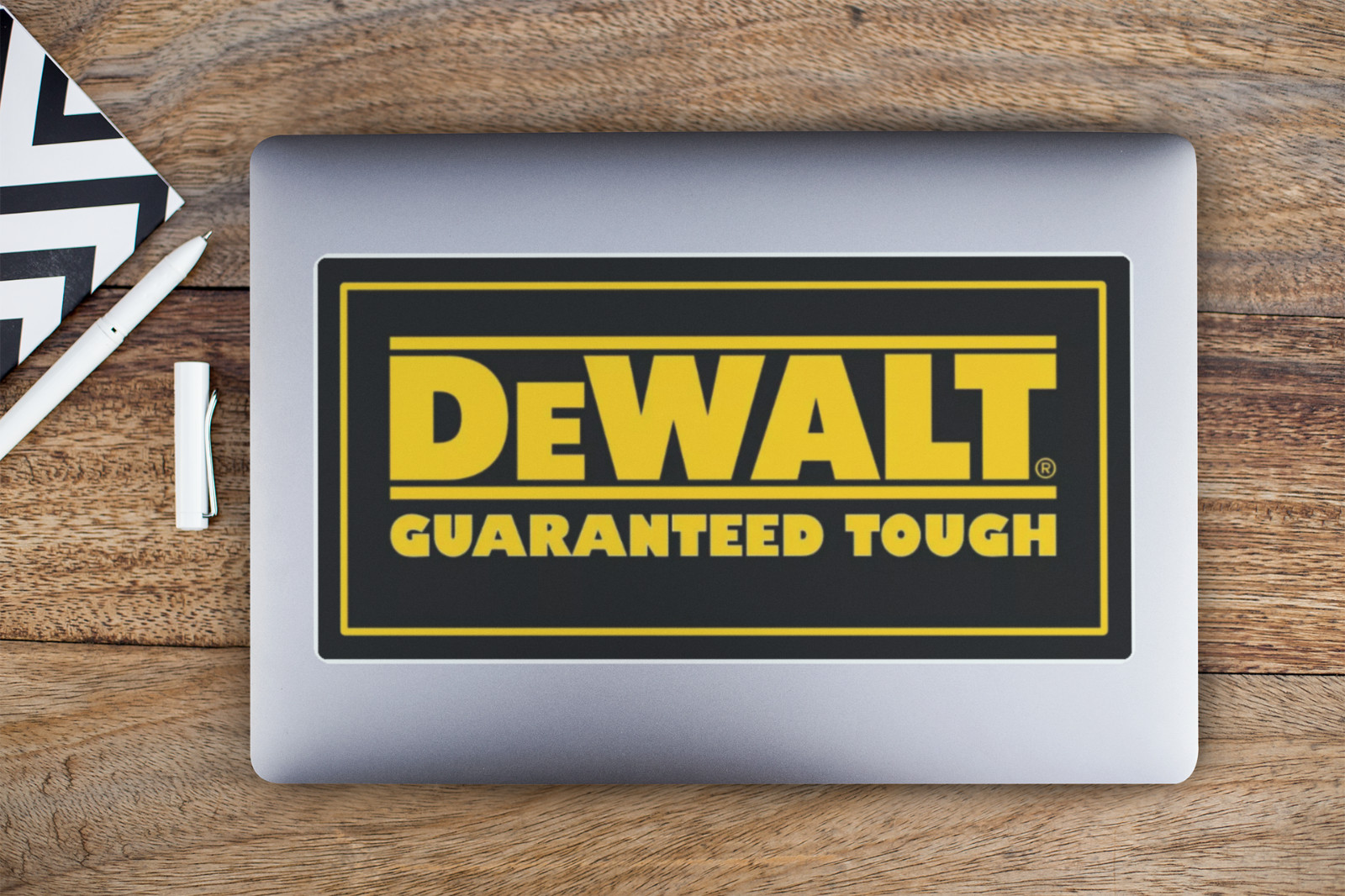 DEWALT TOOLS Guaranteed Tough Vinyl Sticker Graphic Garage Truck Decal