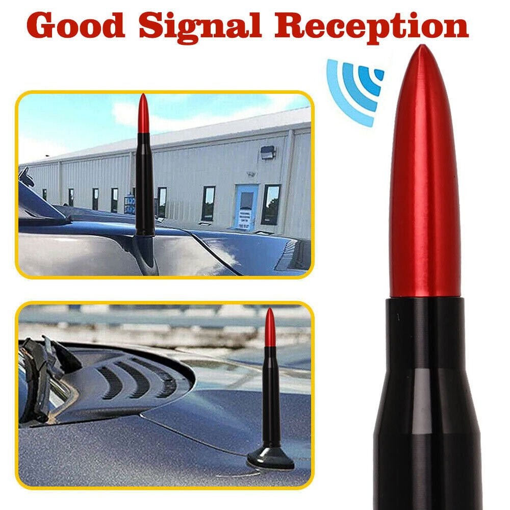 1/2set Bullet Style 0.5 Cal Red Antenna Mast Power for CHEVY SILVERADO Ford F150