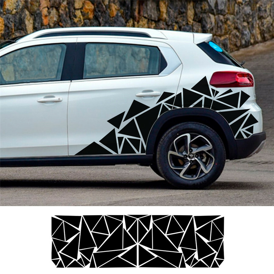Geometric Triangle Graphics Decal Sticker Side Car Rear Hood Bed Truck Vinyl 1pc