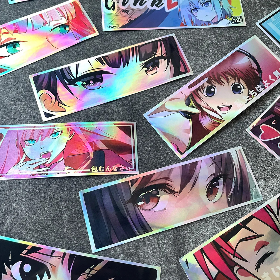 32 PCS Holographic Anime Manga Waifu JDM Car Decal Stickers
