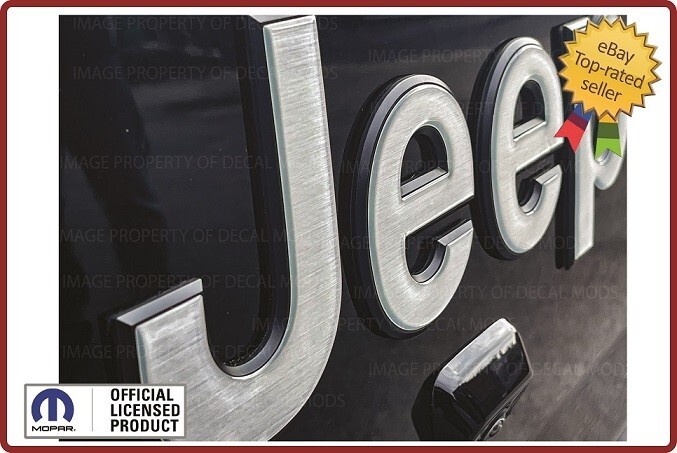 Jeep Gladiator tailgate 3D RAISED emblem overlay decal brushed aluminum FK3Q3