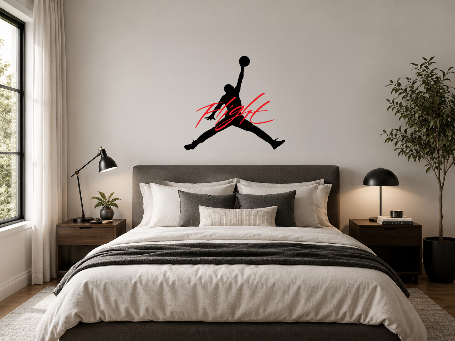 Michael Jordan Flight Decal Jumpman Sticker Basketball Wall Car Laptop Boys Room