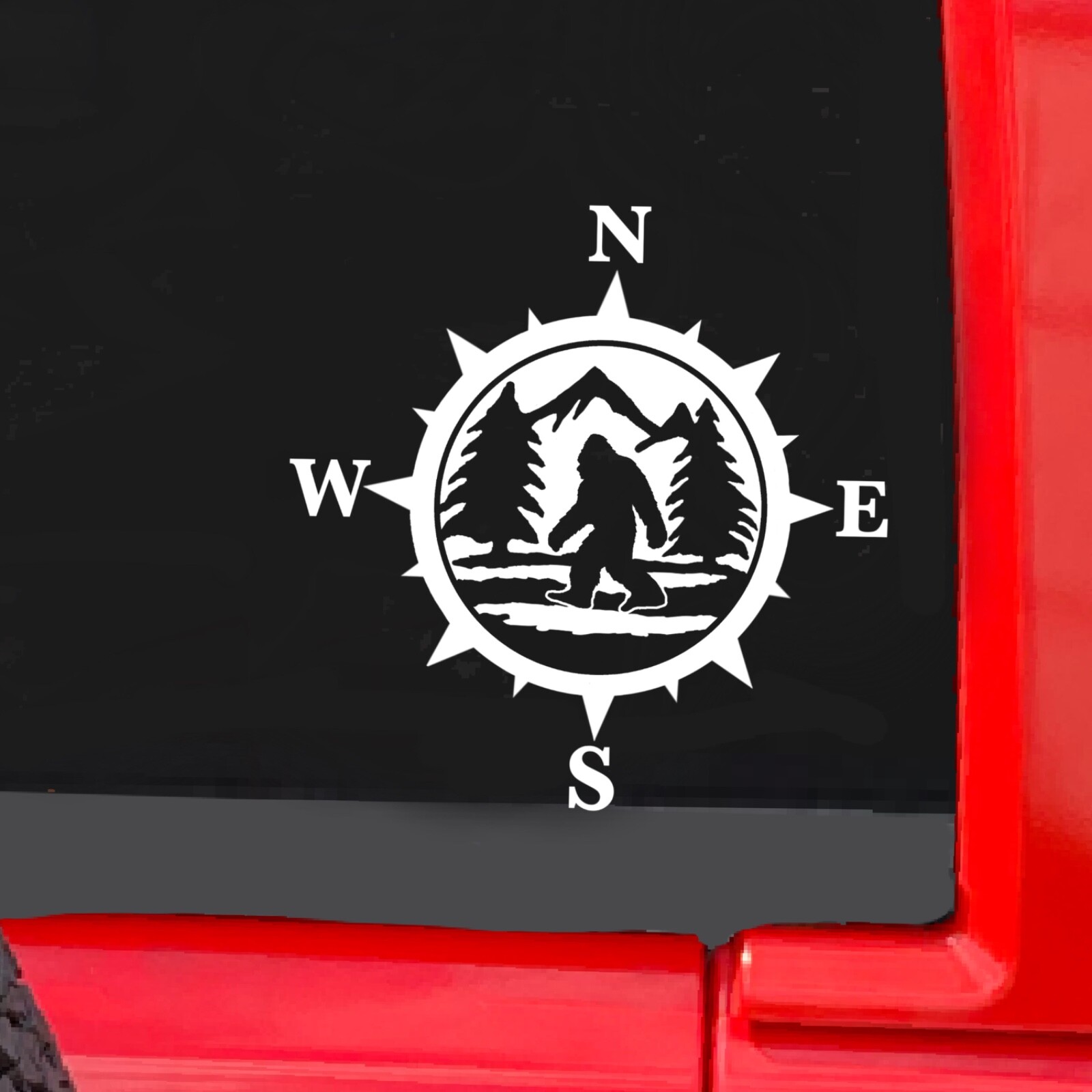 Bigfoot Compass Decal. Perfect for Car Windows or anything with a hard surface.
