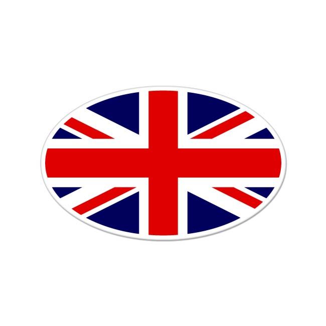United Kingdom Union Jack Flag oval car window bumper sticker decal 5″ x 3″