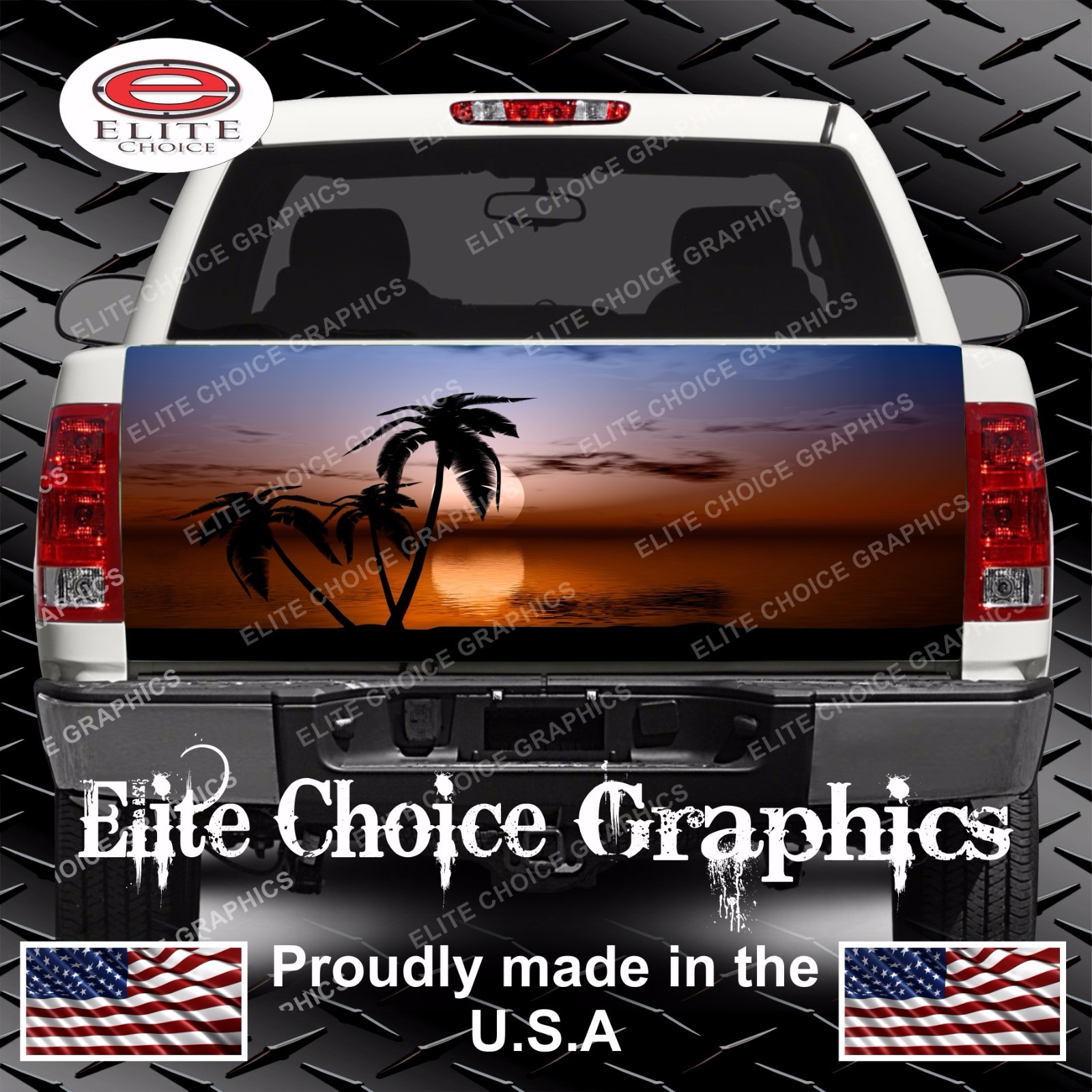 Tropical Sunset 1 Truck Tailgate Wrap Vinyl Graphic Decal