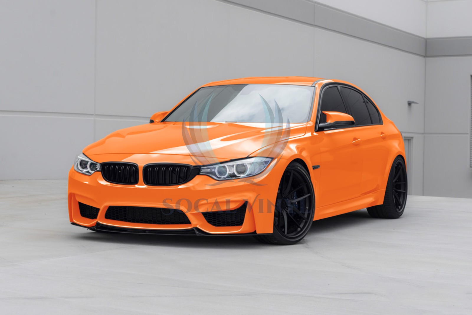 ESSMO PET Super Gloss Flame Orange Car Vehicle Vinyl Wrap Decal Sheet Like Paint