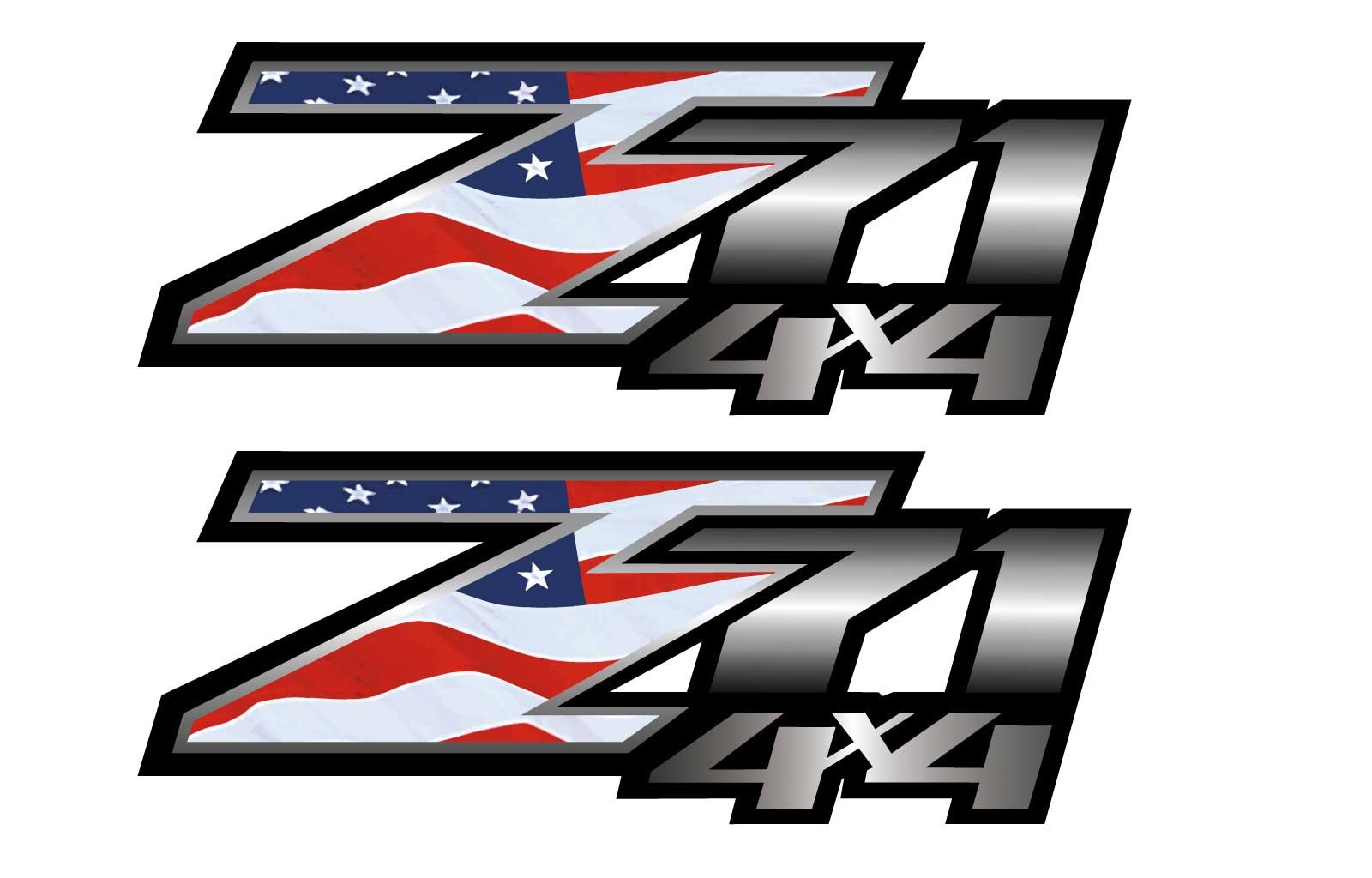 2007-2013 Chevy Silverado GMC Sierra American Flag Z71 4X4 Bed Decal Stickers