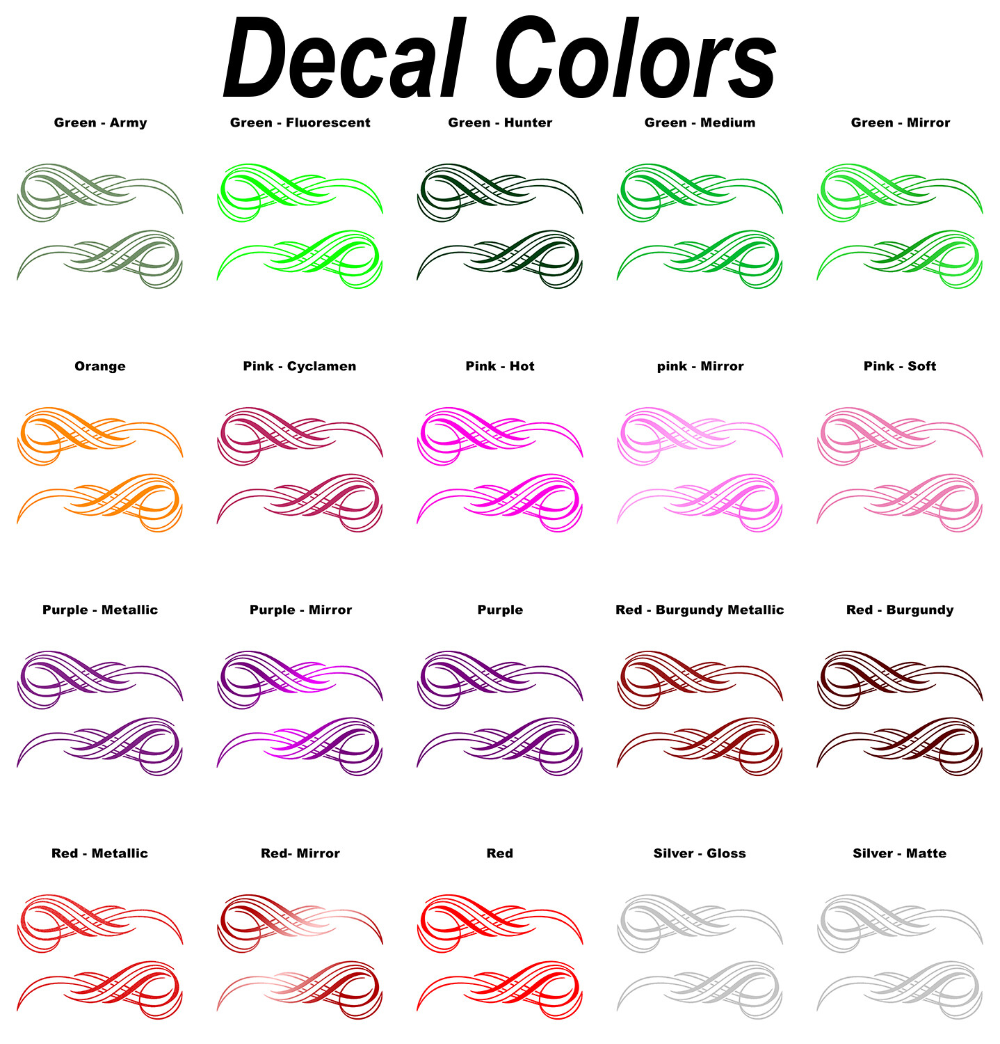 High-Quality Vinyl Pinstripe / Scroll Decal -Many Colors & Sizes- Free Shipping!
