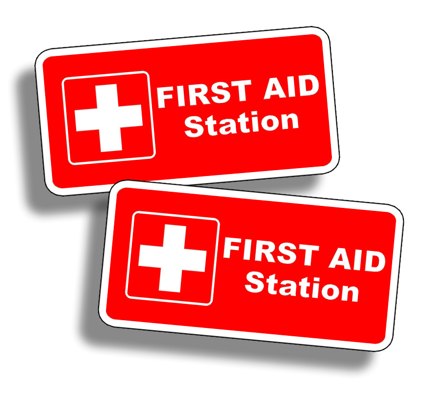 First Aid Station Sticker Vinyl Emergency Safe Safety Decal Fire Rescue 911 1st