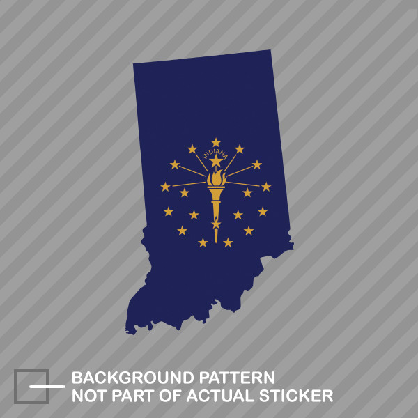 Indiana State Shaped Flag Sticker Decal Vinyl IN
