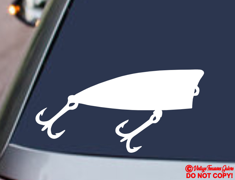 FISHING LURE Vinyl Decal Sticker Car Window Wall Bumper Boat Bass Gone Fish Reel