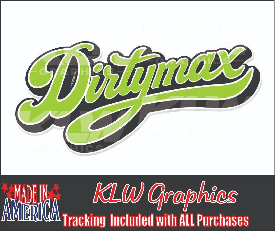 Dirtymax Lime Green Decal Duramax Diesel Truck Window Sticker Vinyl 6.6L