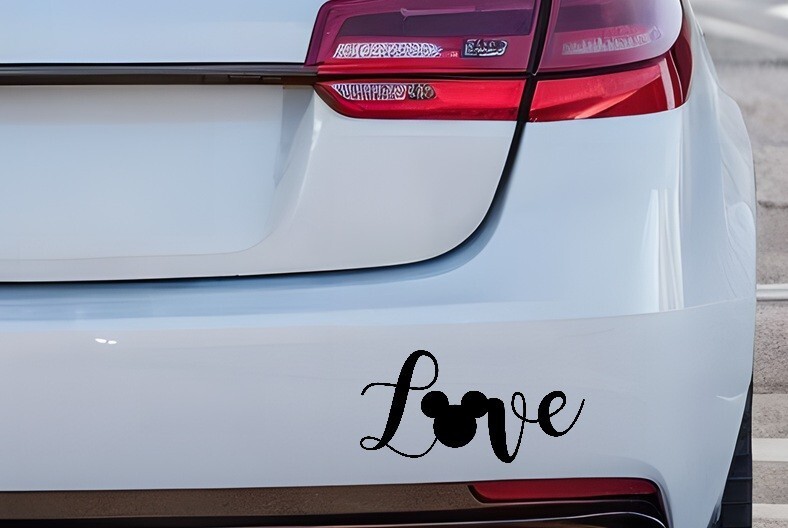Mickey Minnie Mouse Disney Love Vinyl Window Decal **YOU PICK** Size By Width