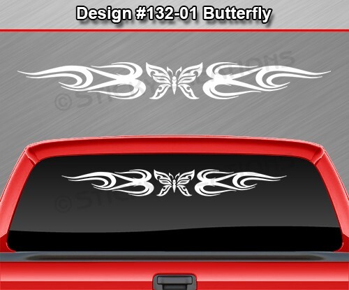 132-01 BUTTERFLY Windshield Decal Window Sticker Vinyl Graphic Butterfly Design