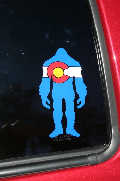 Colorado State Flag Bigfoot Sasquatch Yeti #2 Die-Cut Sticker