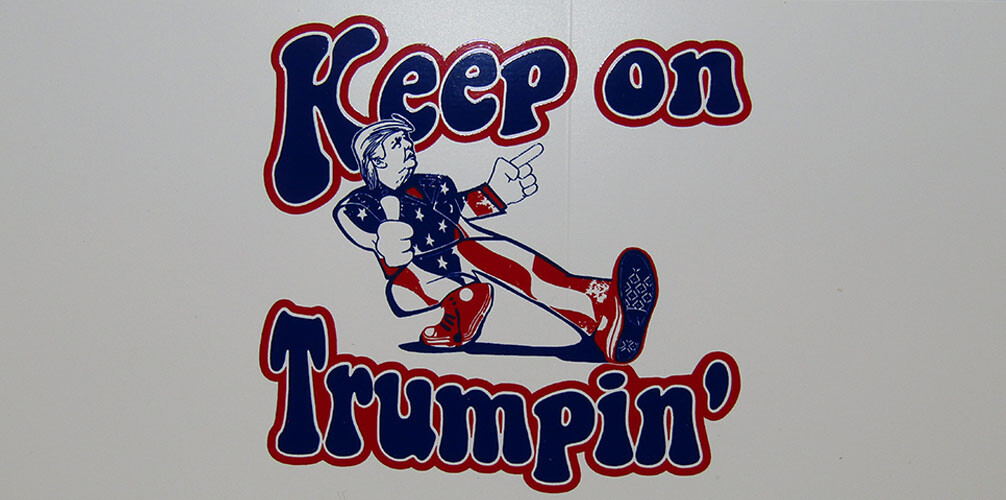 (2 PACK) Keep On Trumpin’ 2024 2028 White Red Blue Decal Bumper Sticker