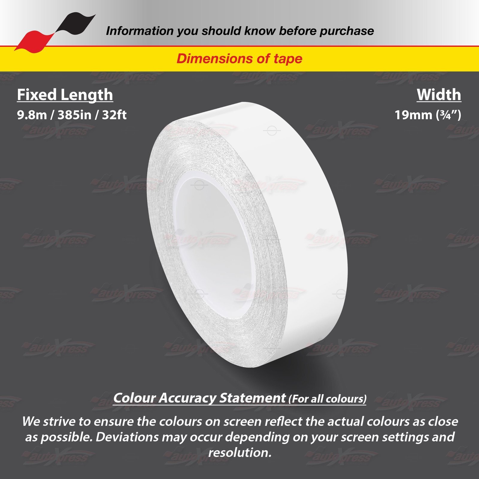WHITE 19mm 3/4″ Roll PIN STRIPE Car Striping Trim Line TAPE Decal Vinyl Sticker