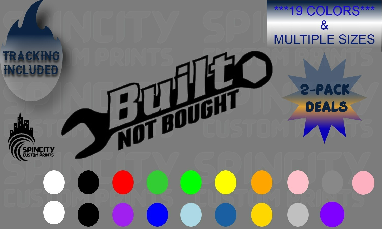 Built Not Bought Car Window Vinyl Decal Toolbox Graphic Laptop Bumper Sticker