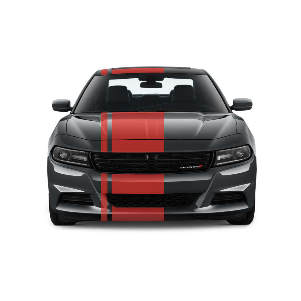 Dual Racing Stripes [3x] 3″ , 2″, 24″ x 68″ Self Healing Vinyl Fits All Vehicles