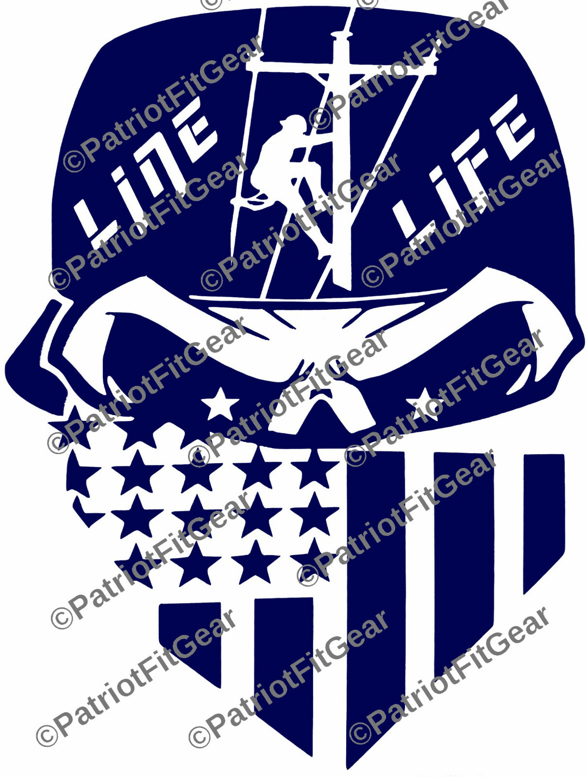 Lineman life,Line Work,Line Life,Got Power Thank A Lineman,Skull,Vinyl Decal