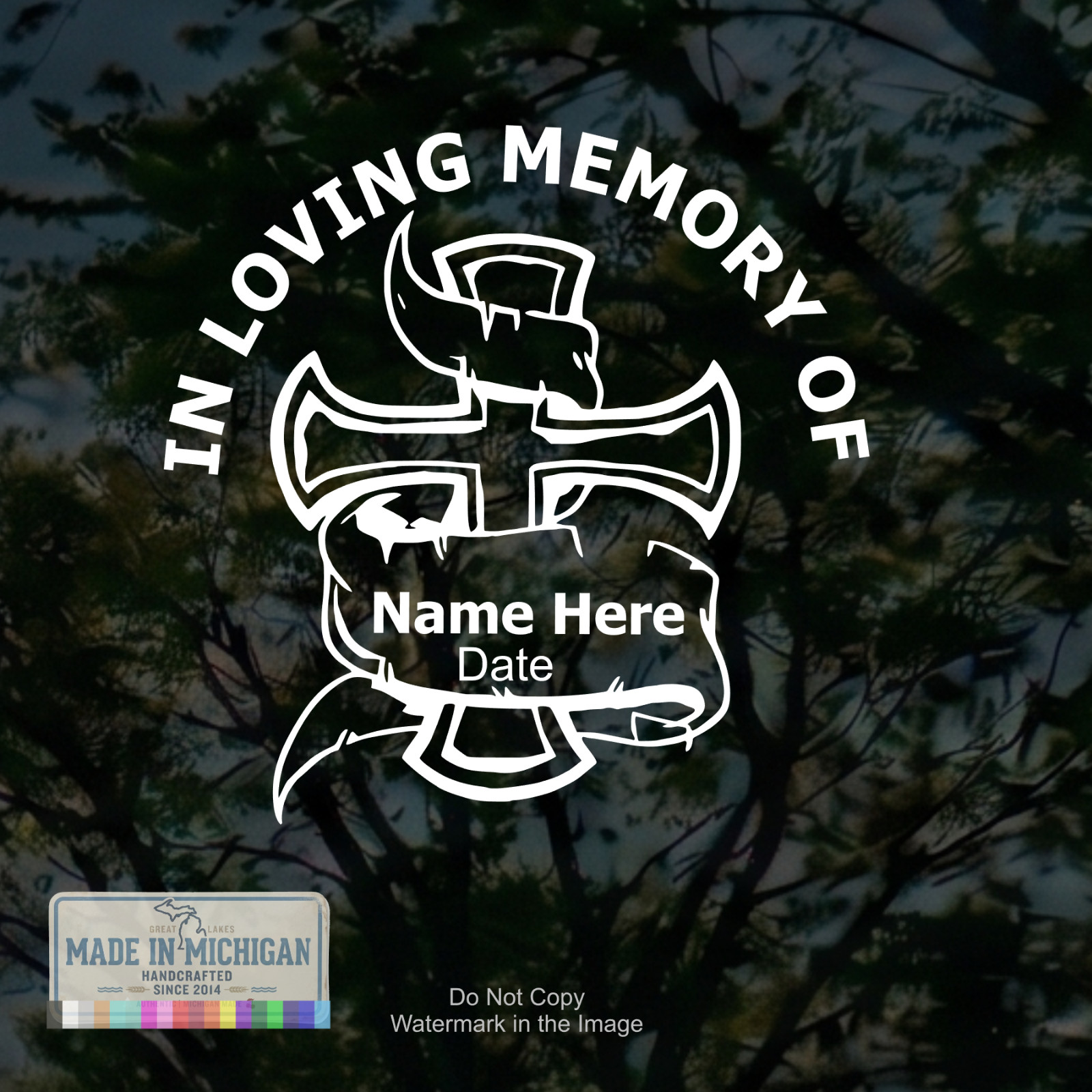 Custom In Loving Memory Decal Sticker Vinyl Memorial Cross Banner Window Car Suv