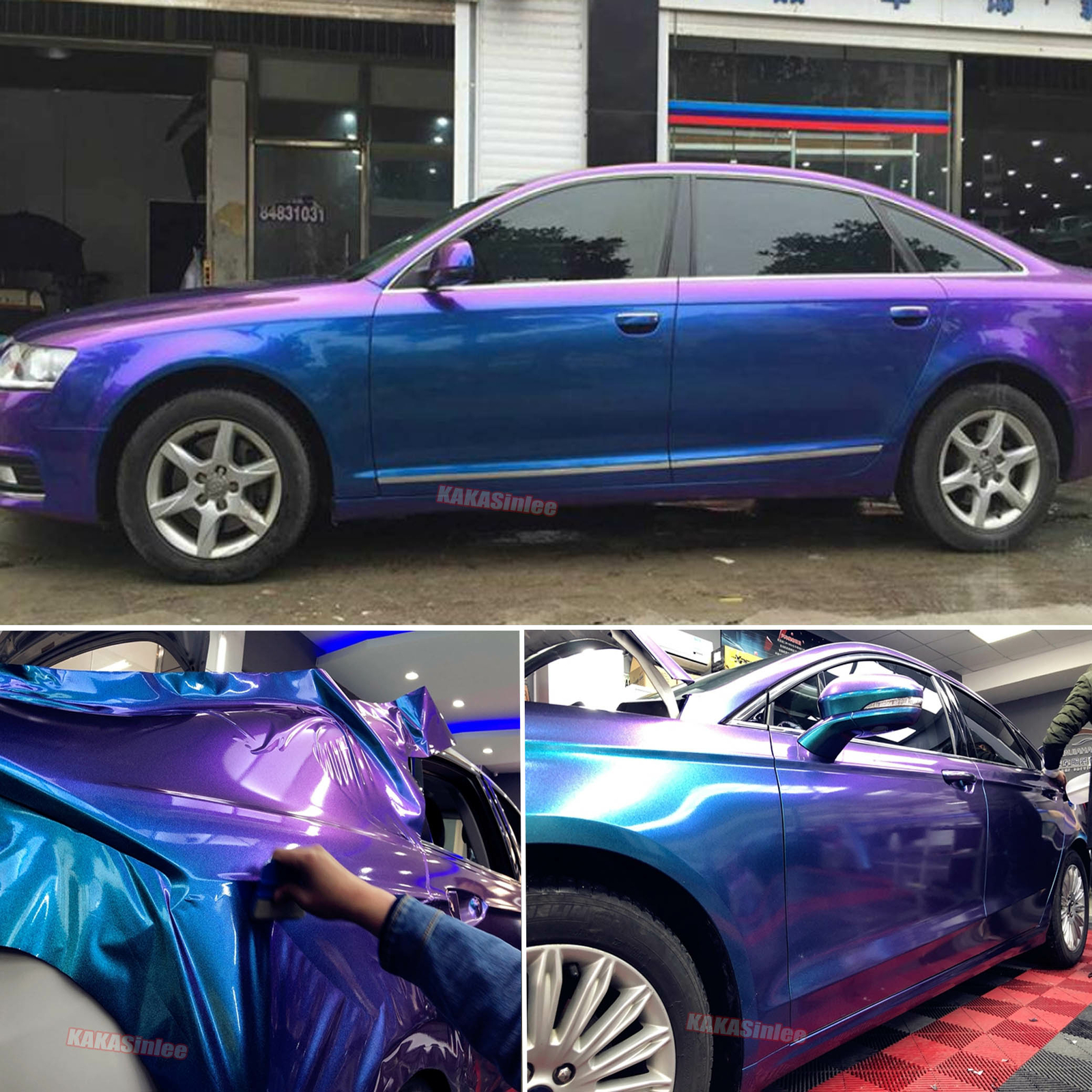 Air Release Whole Car Pearl Gloss Sparkle Metallic Chrome Vinyl Wrap Sticker HD