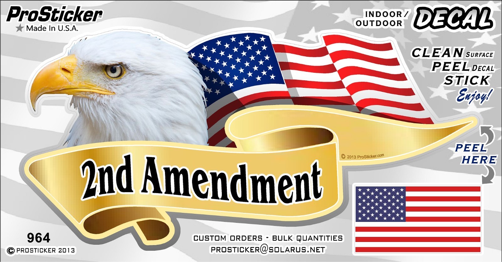 ProSticker 964 (One) 3″ x 6″ American Patriotic 2nd Amendment Decal Sticker