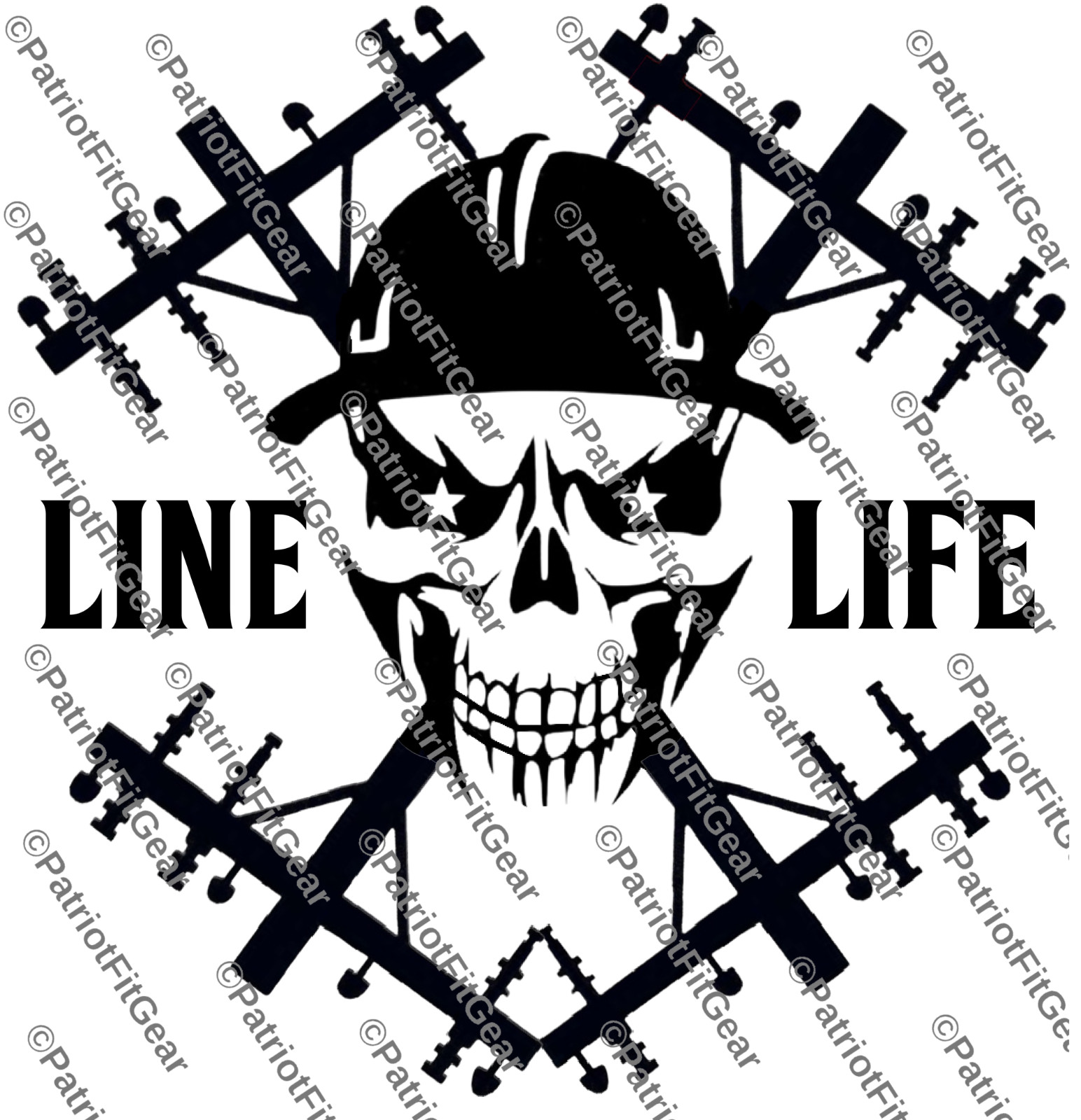 Lineman,Death Skull,Linesman,Line Work,Line Life,Electrician,Sticker,Vinyl Decal