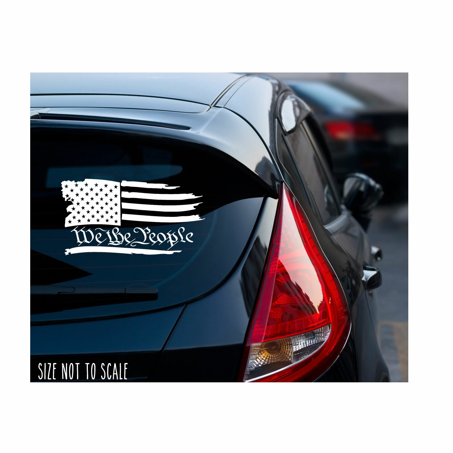 We The People Tattered USA Flag Sticker Decal – 2nd Amendment Choose size-Color