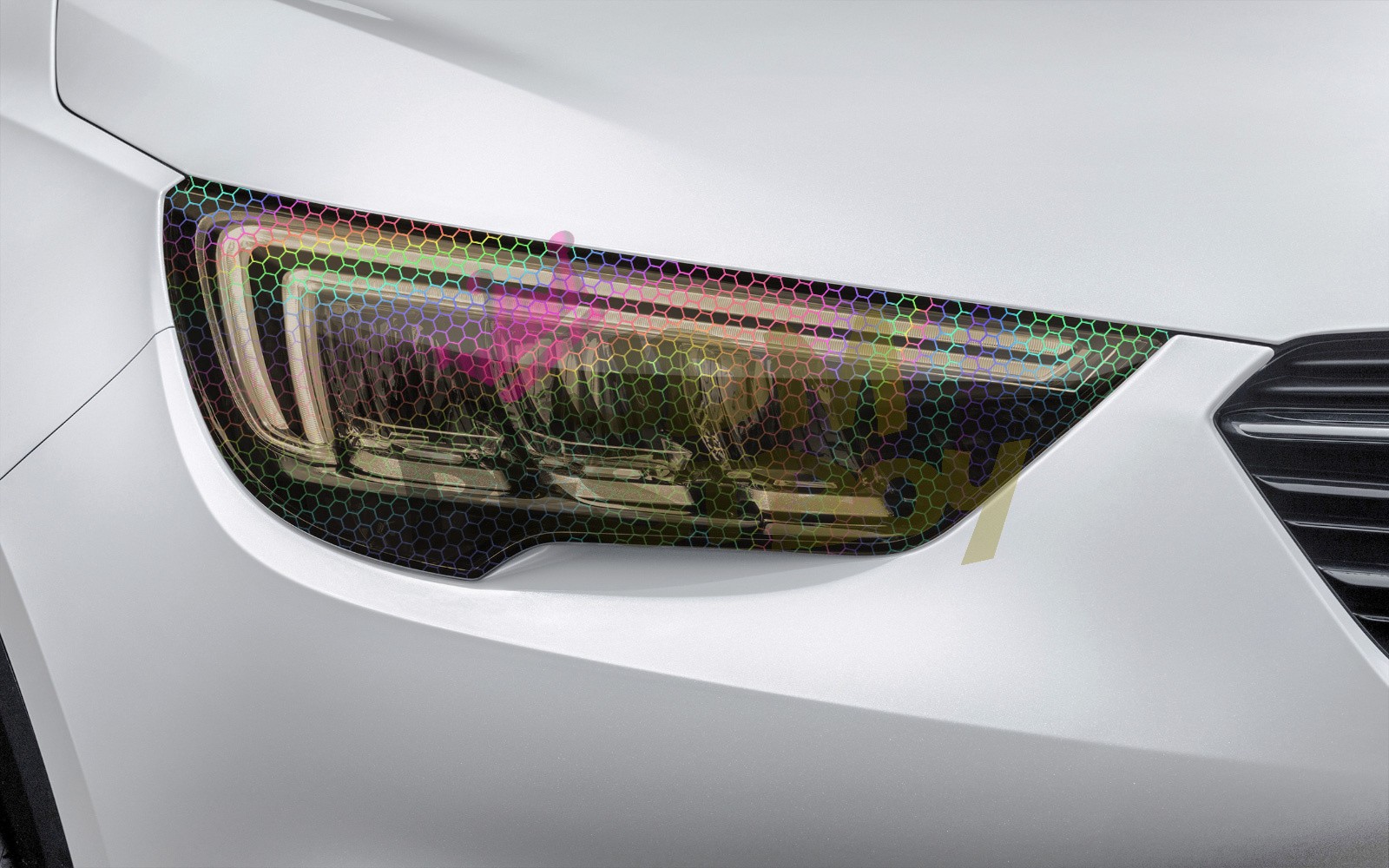 Headlight Hex Holographic Gloss Medium Smoke Taillight Tint Film Fog Light